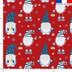 Lutin de Noël - Fond rouge cerise