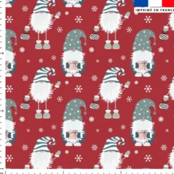 Lutin et cadeau de noel - Fond rouge