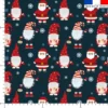 Lutin rouge et père Noël - Fond bleu foncé