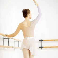 Lycra imprimé dégradé chair et blanc