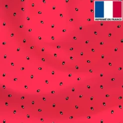 Lycra rouge motif pépin de pastèque