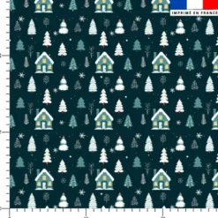 Maison des neiges - Fond bleu foncé