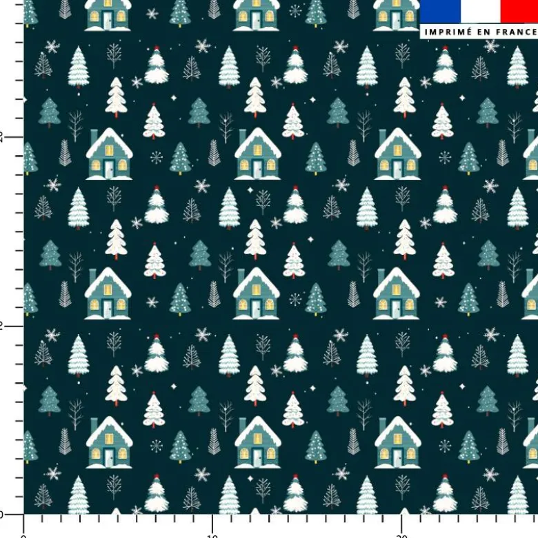 Maison des neiges - Fond bleu foncé