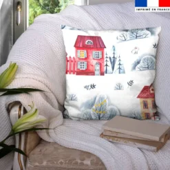 Maison enneigée - Fond blanc