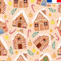 Maison en pain d'épices - Fond beige