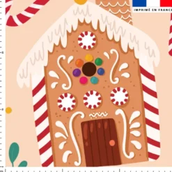 Maison en pain d'épices - Fond beige