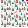 Maisons ennneigées et père Noël - Fond bleu clair