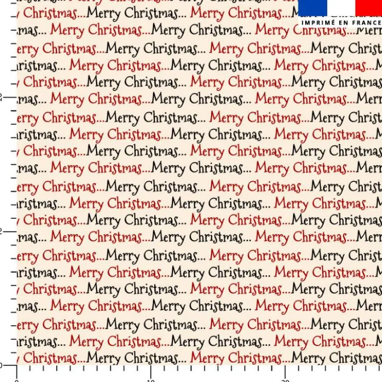 Merry christmas rouge et noir - Fond beige