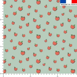 Mini pomme - Fond vert clair - Création Lucie OBATON