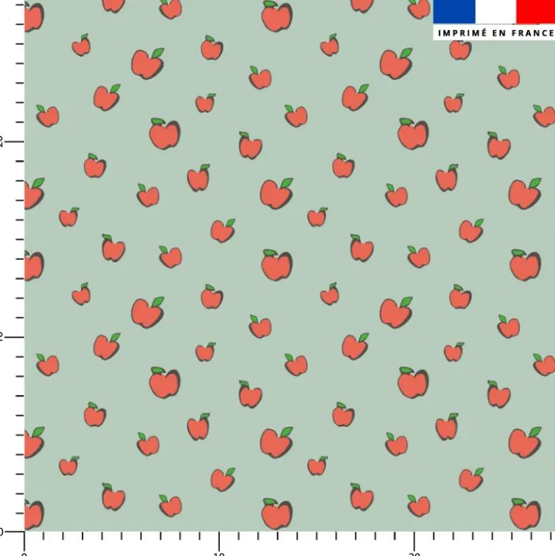 Mini pomme - Fond vert clair - Création Lucie OBATON
