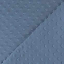 Minky uni bleu horizon relief pois
