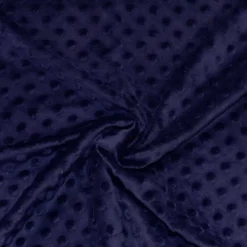 Minky uni bleu nuit relief pois