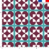Mosaique et forme géométrique bordeaux et bleu - Fond blanc - Création Lili Bambou Design