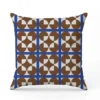 Mosaique et forme géométrique marron et bleu - Fond blanc - Création Lili Bambou Design