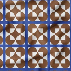 Mosaique et forme géométrique marron et bleu - Fond blanc - Création Lili Bambou Design