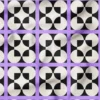 Mosaique et forme géométrique noir et parme - Fond écru - Création Lili Bambou Design