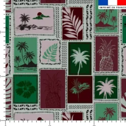 Mosaïque tropicale verte - Fond vert de gris