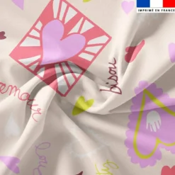 Mots doux coeurs - Fond rose - Création Lili Bambou Design