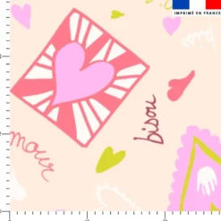 Mots doux coeurs - Fond rose - Création Lili Bambou Design