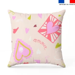 Mots doux coeurs - Fond rose - Création Lili Bambou Design