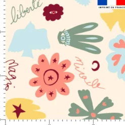 Mots doux fleurs - Fond beige - Création Lili Bambou Design