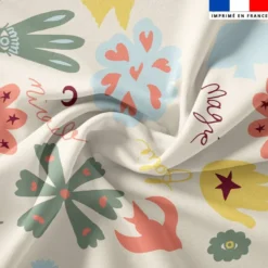 Mots doux fleurs - Fond beige - Création Lili Bambou Design
