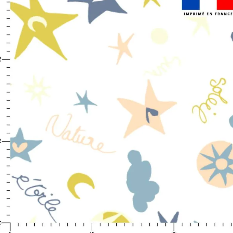 Mots doux étoiles - Fond blanc - Création Lili Bambou Design