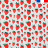 Mousseline blanche motif fraise