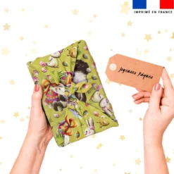 Mouton et oeufs de Pâques - Fond vert - Création Stillistic