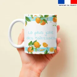 Mug imprimé maitresse et fleurs d'oranger