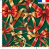 Noeud en ruban de Noël - Fond vert bouteille