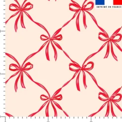 Noeud rouge - Fond rosé