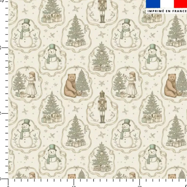 Noël d'antan - Fond beige naturel