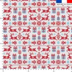 Noël effet brodé - Fond écru