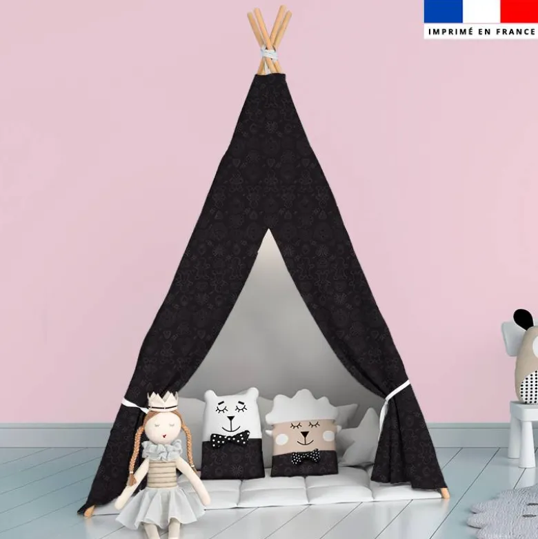 Noël pain d'épices gris - Fond noir - Création Stillistic