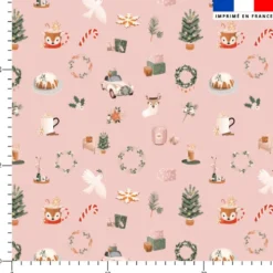 Noël Scandinave - Fond rose