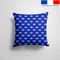 Oeil bleu scintillant - Fond bleu foncé