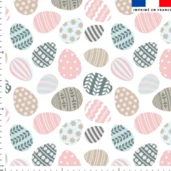 Oeufs de Pâques couleurs pastel - Fond blanc