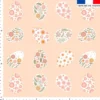Oeufs de Pâques fleuris - Fond beige rosé