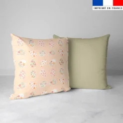 Oeufs de Pâques fleuris - Fond beige rosé