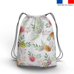 Oeufs de Pâques fleuris - Fond blanc