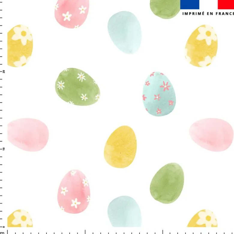 Oeufs de Pâques multicolores à l'aquarelle - Fond blanc