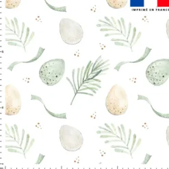 Oeufs et rubans de Pâques - Fond blanc