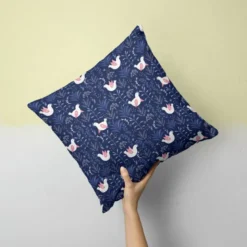 Oiseau et fleur sauvage - Fond bleu foncé