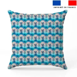 Ours polaire aurore boréale - Fond bleu