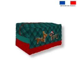 Pack couture trousse de toilette - Motif Teckels de Noël - Création Stillistic