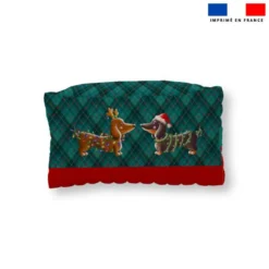 Pack couture trousse de toilette - Motif Teckels de Noël - Création Stillistic
