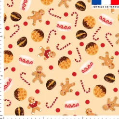 Pain d'épice et gourmandise de noel - Fond beige