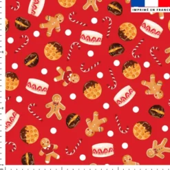 Pain d'épice et gourmandise de noel - Fond rouge