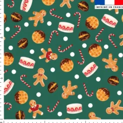Pain d'épice et gourmandise de noel - Fond vert